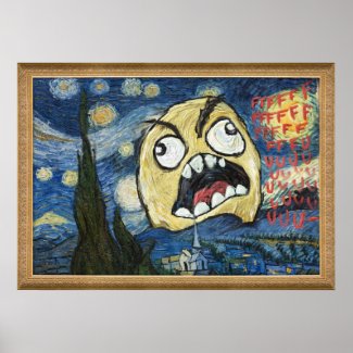 Rage Face Meme Face Comic Classy Painting Poster