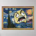 Rage Face Meme Face Comic Classy Painting Poster