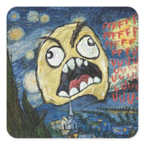 Rage Face Meme Face Comic Classy Painting Sticker