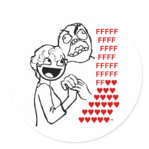 Rage Guy and Awesome Face find true fluv Sticker