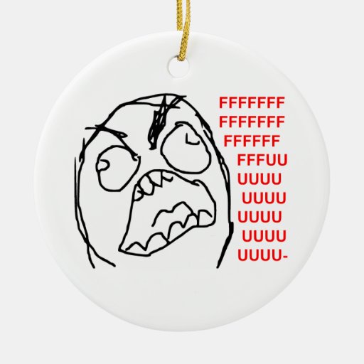 Rage Guy Angry Fuu Fuuu Rage Face Meme Christmas Tree Ornament