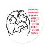 Rage guy fuuu fuuuu round stickers