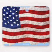 Ragged US Flag United States Patriotic Art Design mousepads