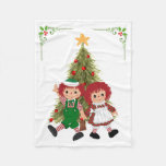 Raggedy Ann and Andy Christmas Fleece Blanket