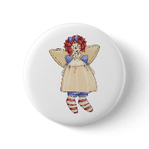 Raggedy Ann angel Pinback Button
