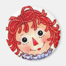 Raggedy Ann smiling face Fridge Magnets