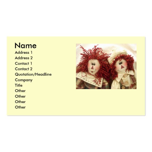 Raggedy Dolls Business cards...