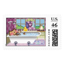 Raggy Cat in the Bath postage by TitchyWitchy Raggy Cat in the Bath postage