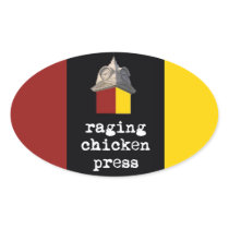 Raging Chicken Press Oval Tri-Color Sticker stickers