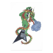 Raging Dragon Guitar Poster