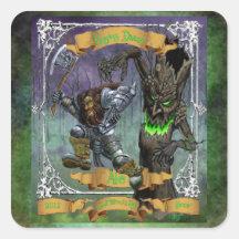Raging Dwarf Ale Square Stickers