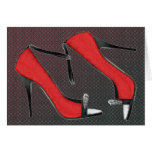 Raging Red Open Toed Stilettos Cards