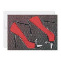 Raging Red Open Toed Stilettos Personalized Announcement