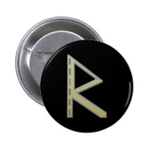 Raidho Rune gold Pinback Buttons