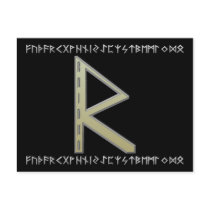 Raidho Rune gold Post Card