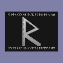Raidho Rune grey postcards