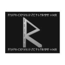 Raidho Rune grey Postcards