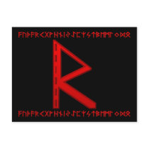 Raidho Rune red Post Cards