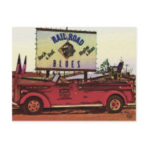 Railroad Blues Fire Truck, Alpine, TX Post Card