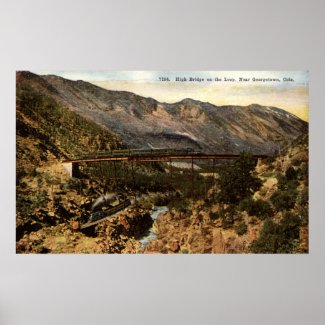 Railroad Bridge Colorado Repro Vintage 1911 print