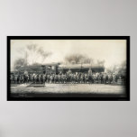 Railroad & Cavalry Photo 1907 Poster