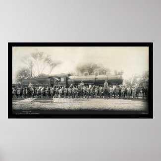 Railroad & Cavalry Photo 1907 print