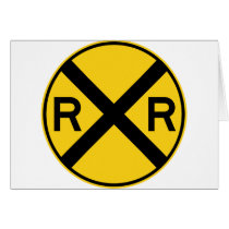 Railroad Crossing Highway Sign Cards