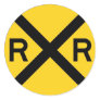 Railroad Crossing Sign Round Stickers