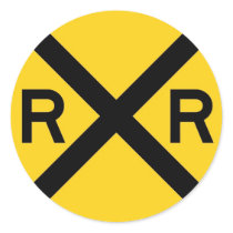 Railroad Crossing Sign stickers by scenesfromthepast Railroad Crossing Sign stickers