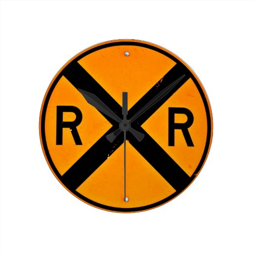 Railroad Crossing Sign Wall Clock Zazzle