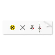 Railroad Crossing Signals - ! bumper stickers