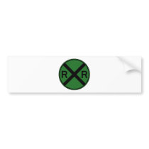 Railroad Crossing Warning Street Sign Train Bumper Sticker
