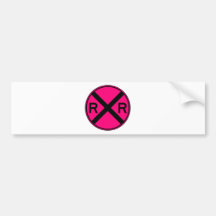 Railroad Crossing Warning Street Sign Train Bumper Sticker