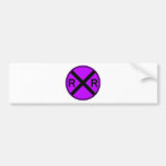 Railroad Crossing Warning Street Sign Train Bumper Sticker
