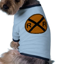 Railroad Crossing Warning Street Sign Train pet clothing by inquester Railroad Crossing Warning Street Sign Train pet clothing