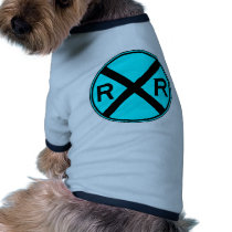 Railroad Crossing Warning Street Sign Train pet clothing by inquester Railroad Crossing Warning Street Sign Train pet clothing