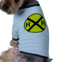 Railroad Crossing Warning Street Sign Train pet clothing by inquester Railroad Crossing Warning Street Sign Train pet clothing