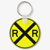 Railroad Crossing Warning Street Sign Train keychains by inquester Railroad Crossing Warning Street Sign Train keychains