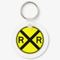 Railroad Crossing Warning Street Sign Train keychains by inquester Railroad Crossing Warning Street Sign Train keychains