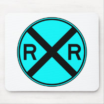 Railroad Crossing Warning Street Sign Train mousepads by inquester Railroad Crossing Warning Street Sign Train mousepads