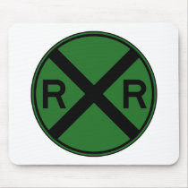 Railroad Crossing Warning Street Sign Train mousepads by inquester Railroad Crossing Warning Street Sign Train mousepads