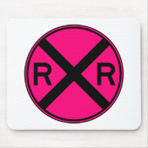 Railroad Crossing Warning Street Sign Train mousepads by inquester Railroad Crossing Warning Street Sign Train mousepads