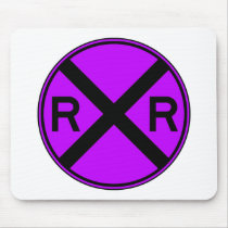 Railroad Crossing Warning Street Sign Train mousepads by inquester Railroad Crossing Warning Street Sign Train mousepads