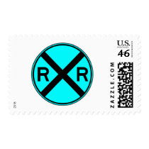 Railroad Crossing Warning Street Sign Train postage by inquester Railroad Crossing Warning Street Sign Train postage