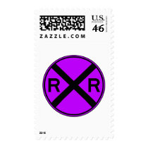 Railroad Crossing Warning Street Sign Train postage by inquester Railroad Crossing Warning Street Sign Train postage