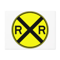Railroad Crossing Warning Street Sign Train postcards