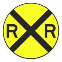 Railroad Crossing Warning Street Sign Train stickers by inquester Railroad Crossing Warning Street Sign Train stickers