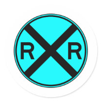 Railroad Crossing Warning Street Sign Train stickers by inquester Railroad Crossing Warning Street Sign Train stickers