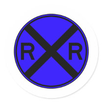 Railroad Crossing Warning Street Sign Train stickers by inquester Railroad Crossing Warning Street Sign Train stickers