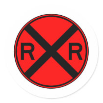 Railroad Crossing Warning Street Sign Train stickers by inquester Railroad Crossing Warning Street Sign Train stickers
